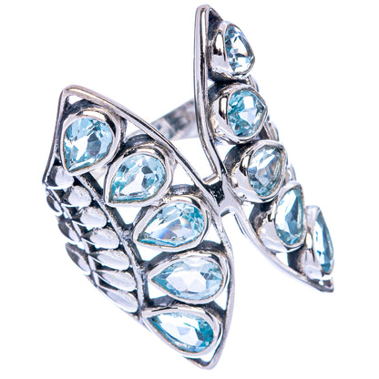 Large Blue Topaz Ring Size 8.5 (925 Sterling Silver) R144507