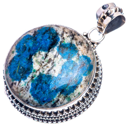 K2 Blue Azurite Pendant 1 5/8" (925 Sterling Silver) P38890