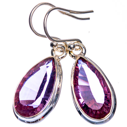 Faceted Color Change Alexandrite (Lab.) Earrings 1 3/8" (925 Sterling Silver) E432674