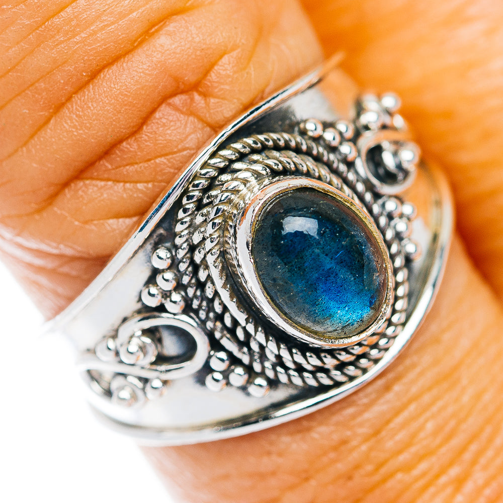 Labradorite Cocktail Ring Size 8.75 (.925 Sterling Silver)