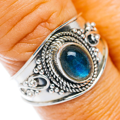 Labradorite Cocktail Ring Size 8.75 (.925 Sterling Silver)