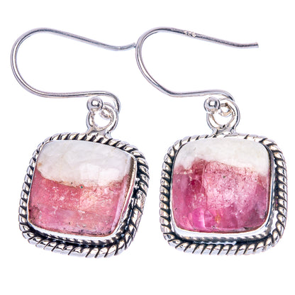 Pink Tourmaline Earrings 1 1/4" (925 Sterling Silver) E1110