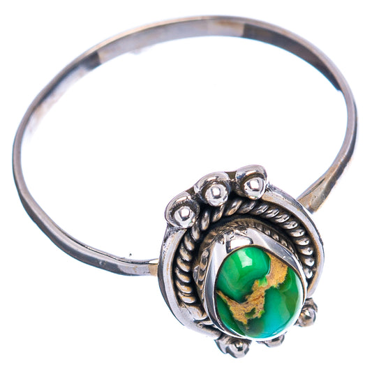 Oval turquoise gemstone dainty ring with ornate silver crown and open band