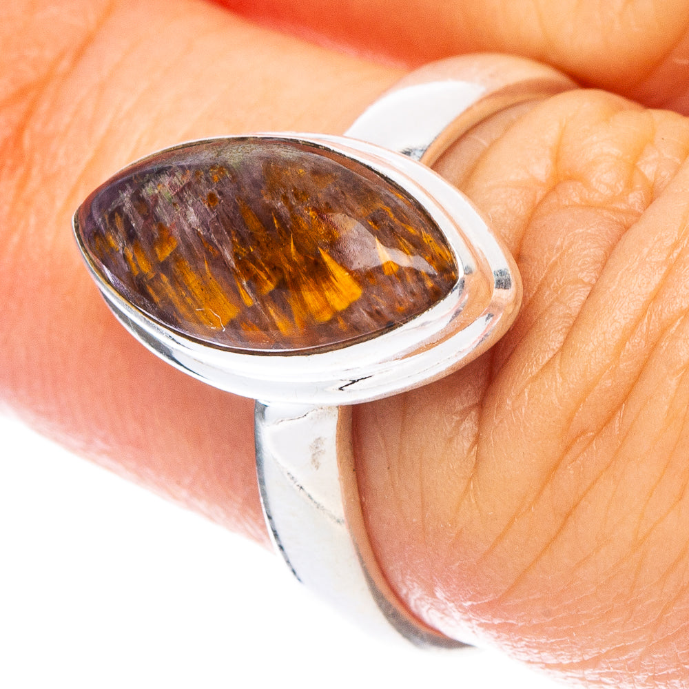 Rare Cacoxenite Amethyst Ring Size 6.75 (925 Sterling Silver) R7324