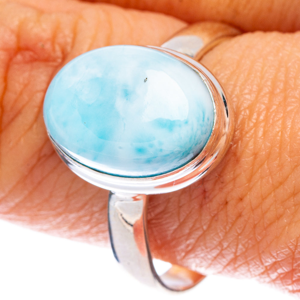 Rare Larimar Ring Size 9.75 (925 Sterling Silver) R146586