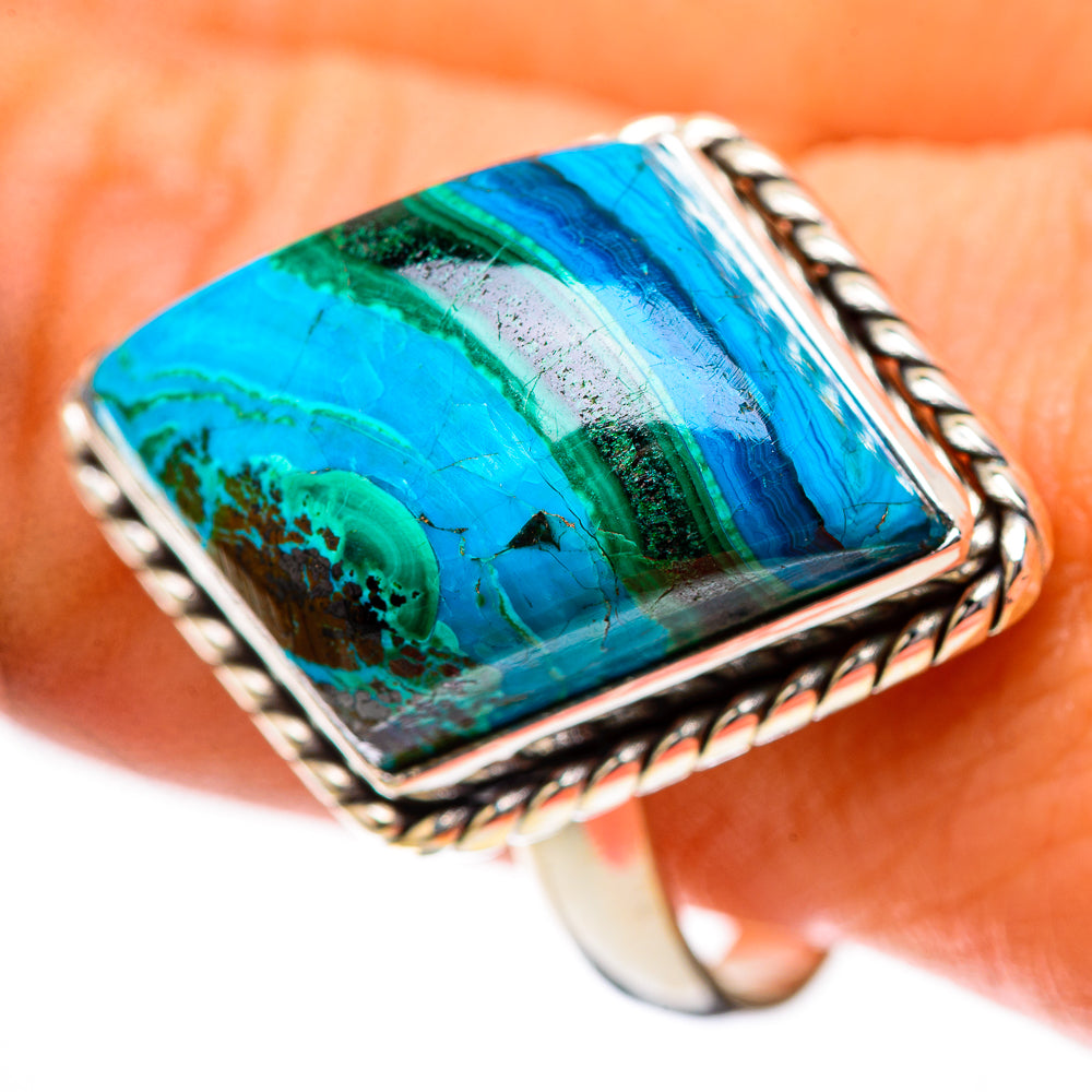 Malachite In Chrysocolla Ring Size 10.75 (925 Sterling Silver) RING139073