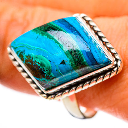 Malachite In Chrysocolla Ring Size 10.75 (925 Sterling Silver) RING139073