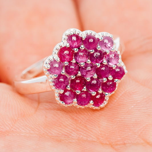 Premium Burmese Ruby Ring Size 7 (.925 Sterling Silver)