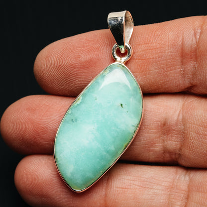 Premium Gemmy Chrysoprase Pendant 1 7/8" (.925 Sterling Silver)