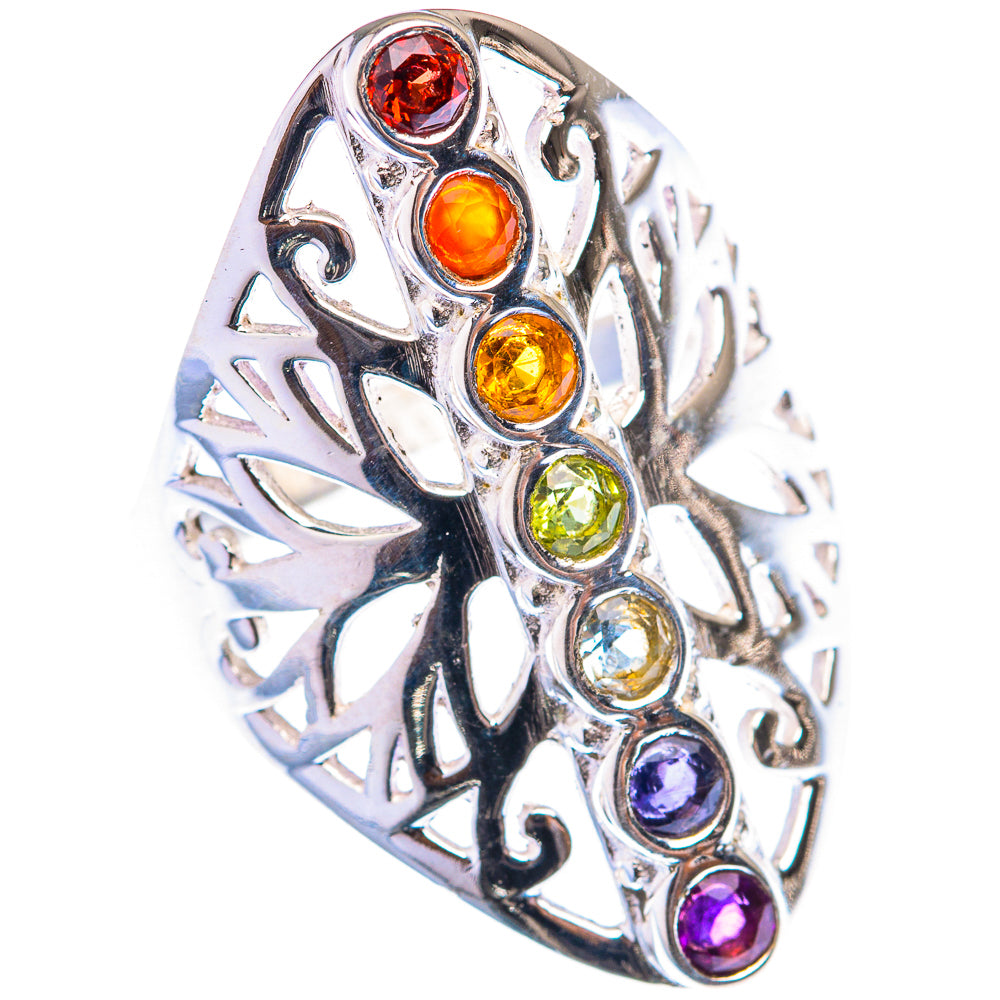 Rainbow Chakra Ring Size 8 (925 Sterling Silver) RING139954