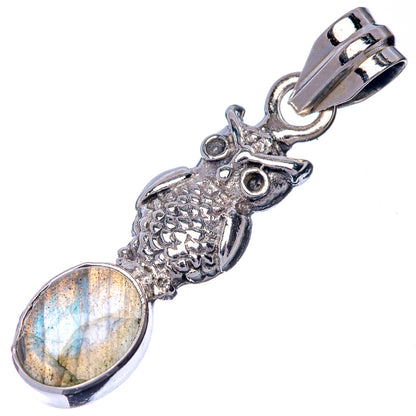 Labradorite Dainty Pendant 1 3/8" (925 Sterling Silver) P39886
