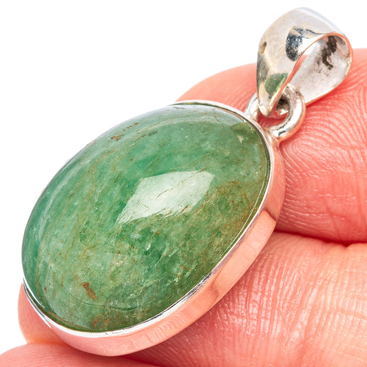 Natural Colombian Emerald Pendant 1 3/8" (925 Sterling Silver) P43367