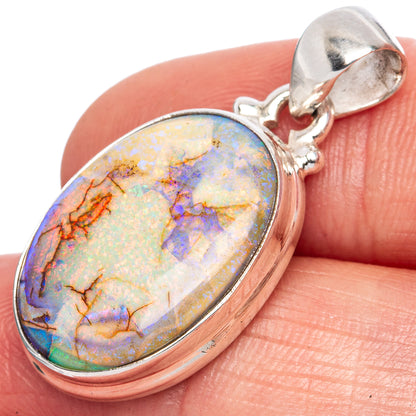 Rare Sterling Opal Pendant 1 1/4" (925 Sterling Silver) P42046