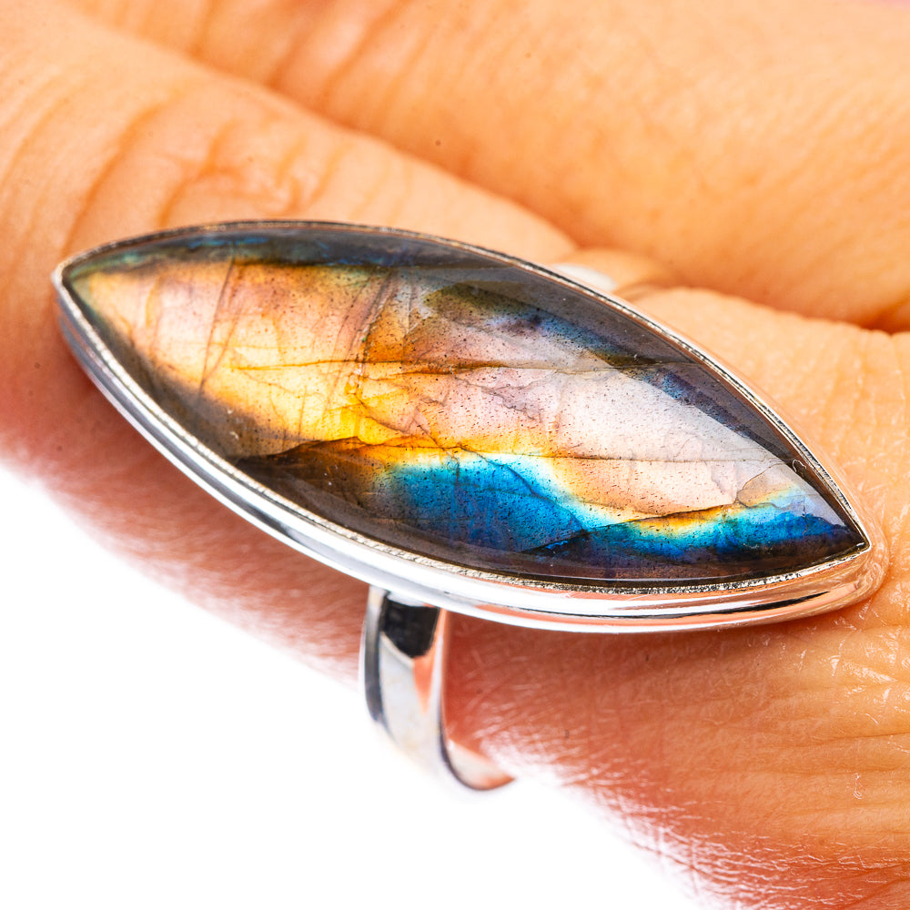 Large Labradorite Ring Size 10 (925 Sterling Silver) R142486