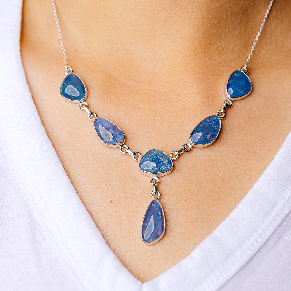 Triplet Opal Necklace 16.75 (925 Sterling Silver) N90182