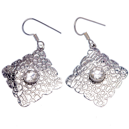 White Quartz Earrings 1 3/4" (925 Sterling Silver) E433397