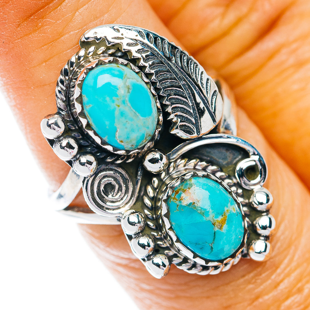 Southwestern Style Kingman Turquoise Ring Size 6.75 (.925 Sterling Silver)