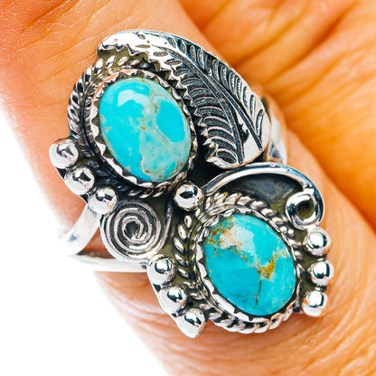Southwestern Style Kingman Turquoise Ring Size 6.75 (.925 Sterling Silver)