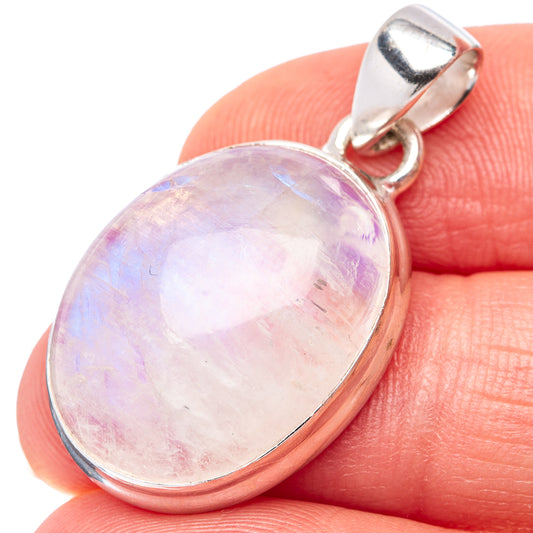 Pink opal oval pendant in .925 sterling silver with polished bail loop