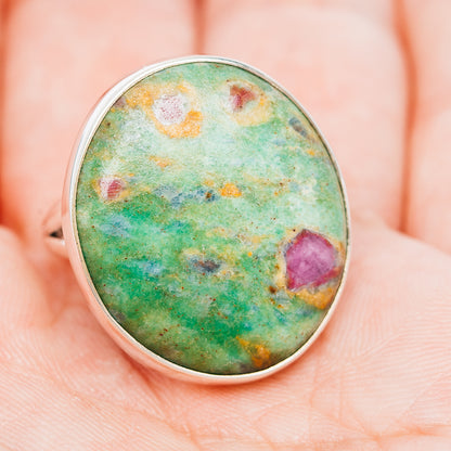 Premium Ruby Fuchsite Ring Size 8 (.925 Sterling Silver)
