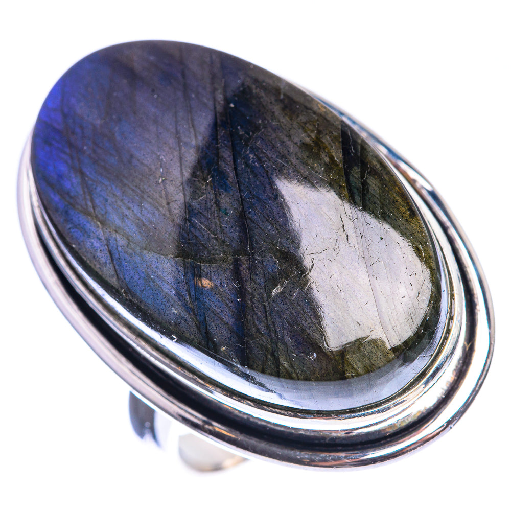 Large Labradorite 925 Sterling Silver Ring Size 9