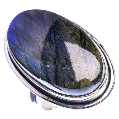 Large Labradorite 925 Sterling Silver Ring Size 9