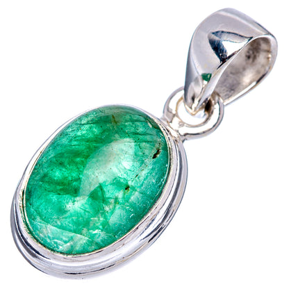 Rare Premium Zambian Emerald Pendant 7/8" (.925 Sterling Silver)