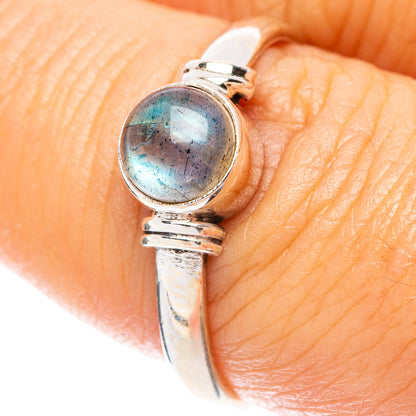 Labradorite Dainty Ring Size 8 (925 Sterling Silver) R5739