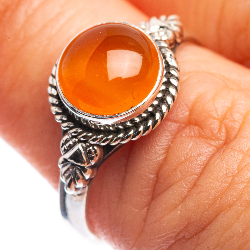 Carnelian Dainty Ring Size 7 (925 Sterling Silver) R142592