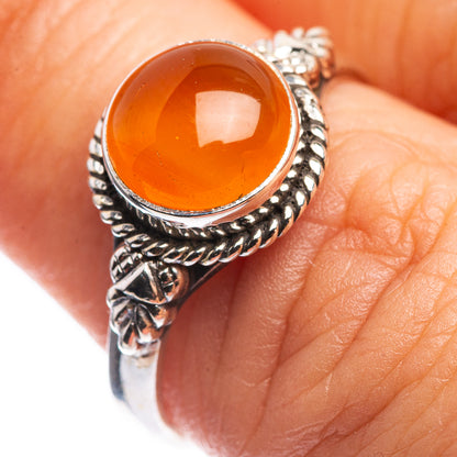 Carnelian Dainty Ring Size 7 (925 Sterling Silver) R142592