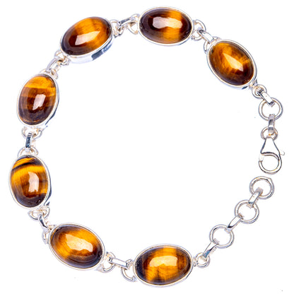 Tiger Eye 925 Sterling Silver Bracelet 7 1/2 To 8 1/4" Ana Co B90357