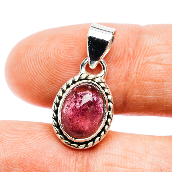 Premium Pink Tourmaline Pendant 7/8" (.925 Sterling Silver)
