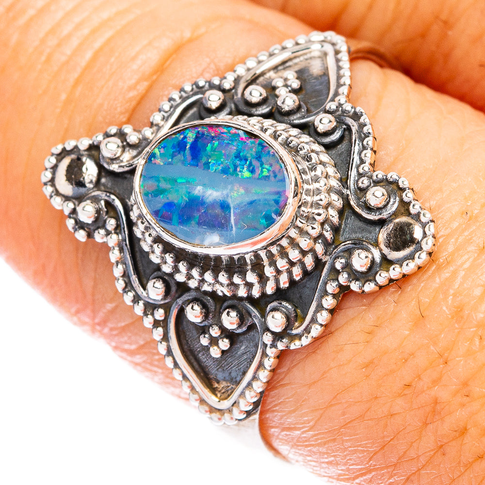 Rare Doublet Opal Ring Size 9 (925 Sterling Silver) R146937