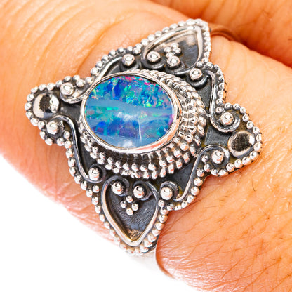 Rare Doublet Opal Ring Size 9 (925 Sterling Silver) R146937