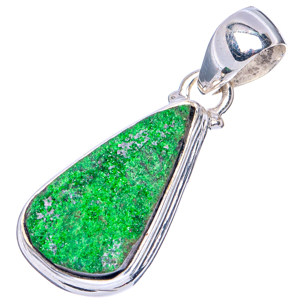 Rare Uvarovite Garnet Pendant 1 3/8" (.925 Sterling Silver)