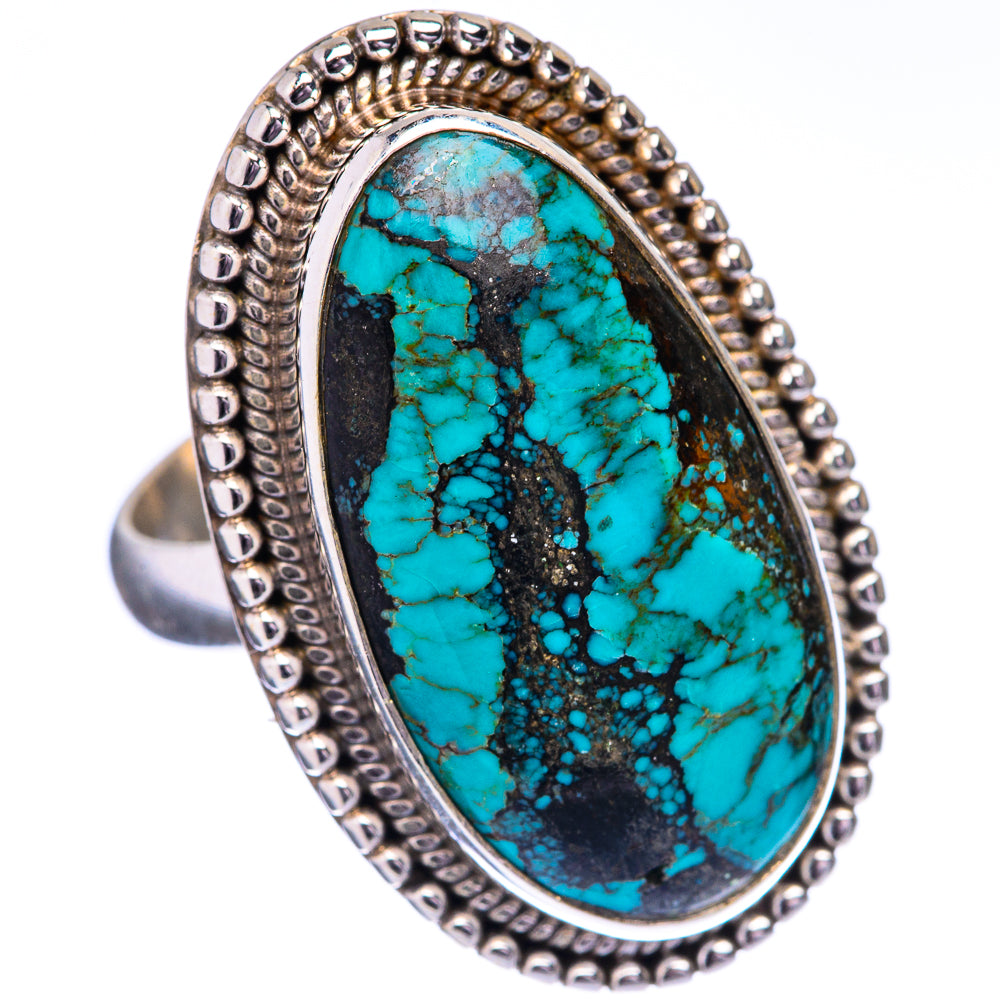 Tibetan Turquoise Ring Size 7.25 (925 Sterling Silver) R142646