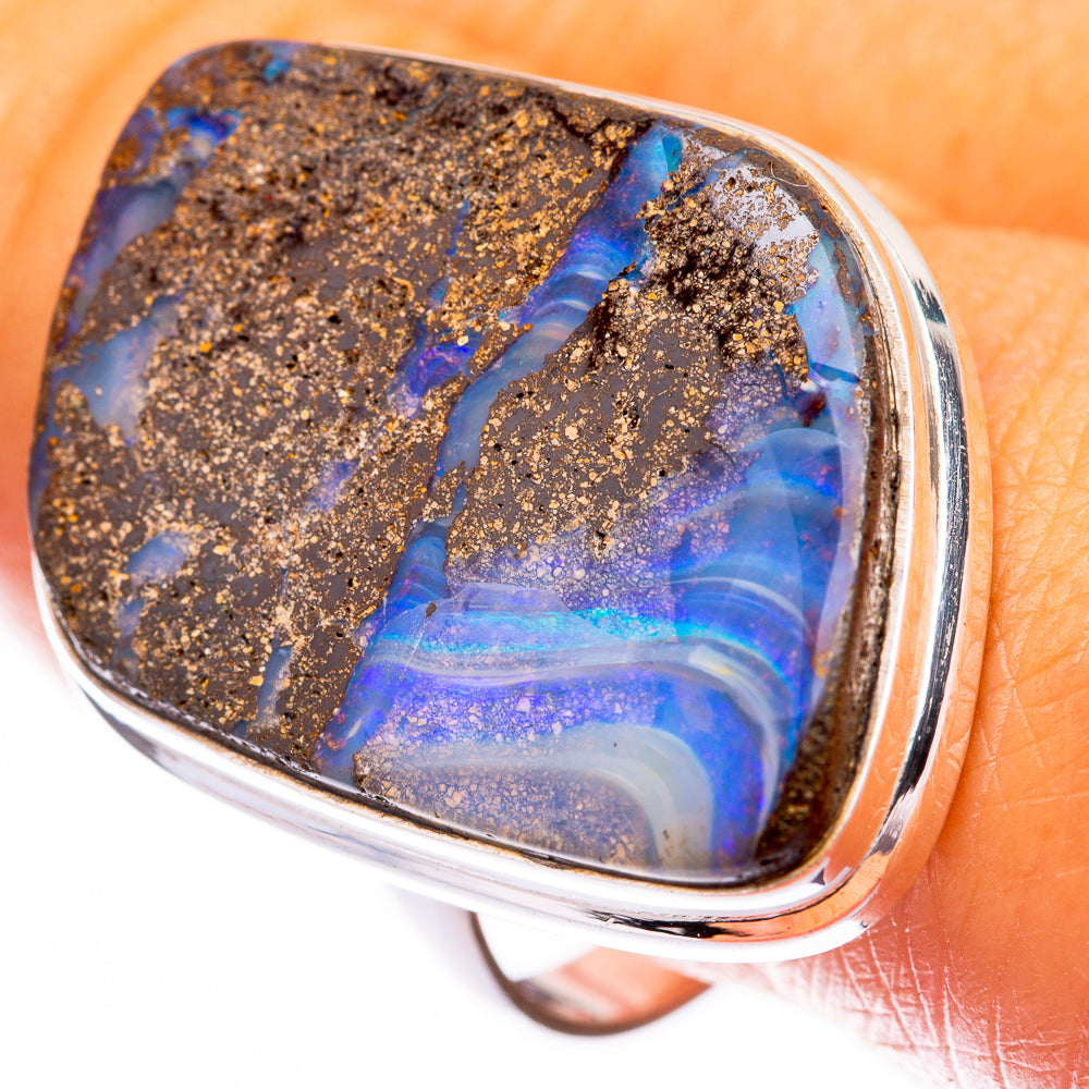 Large Boulder Opal Ring Size 10.5 (925 Sterling Silver) R140776