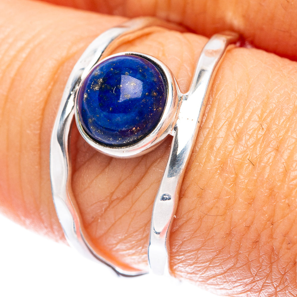 Lapis Lazuli Dainty Ring Size 8 (925 Sterling Silver) R5842
