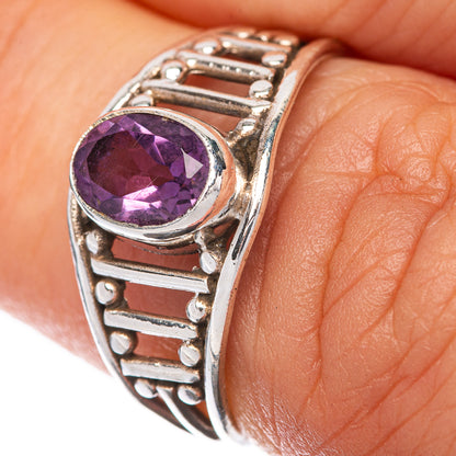 Faceted Amethyst Dainty Ring Size 6 (925 Sterling Silver) R145231