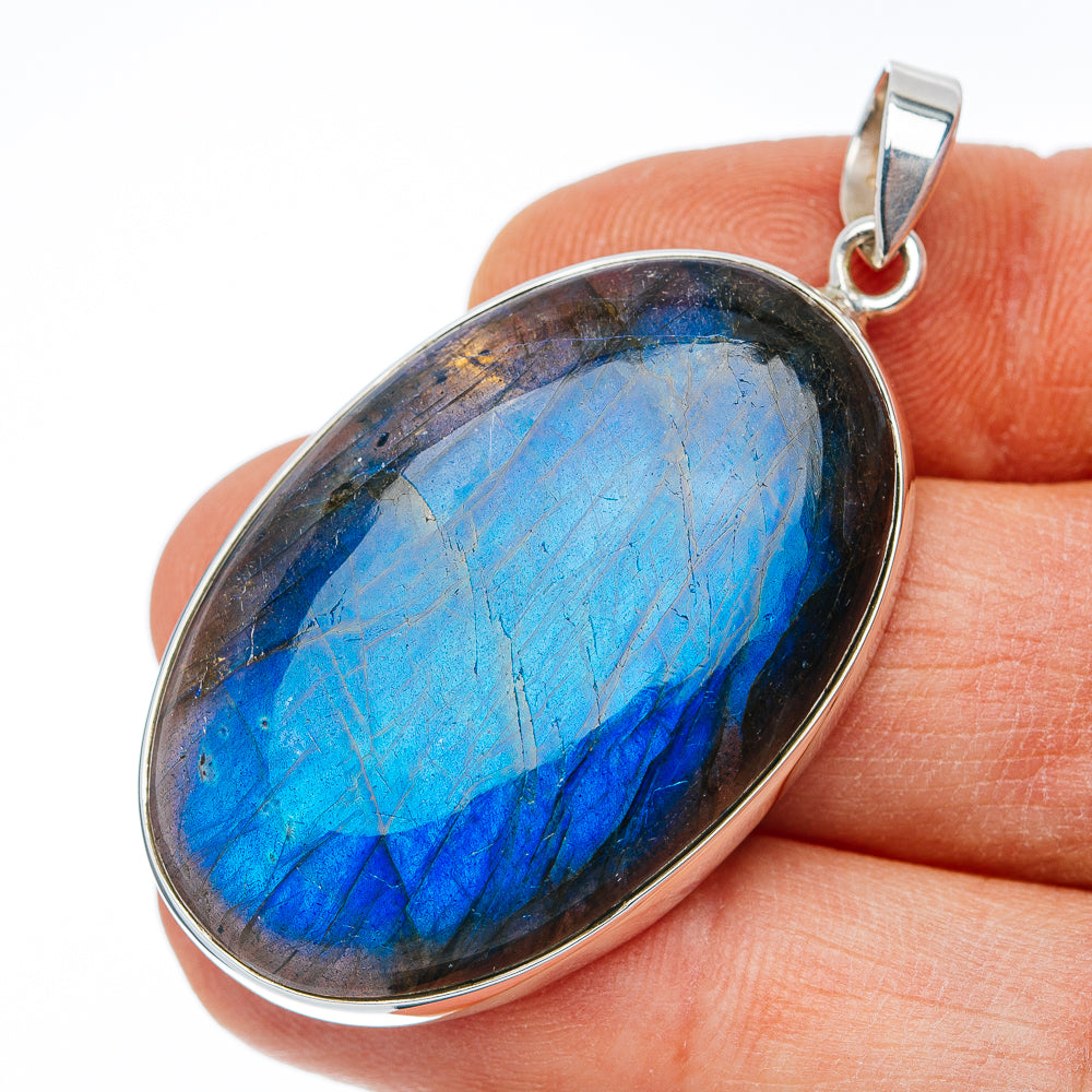 Premium Labradorite Pendant 2" (.925 Sterling Silver)
