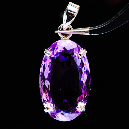 Premium Brazilian Amethyst Pendant 1 1/2" (.925 Sterling Silver)