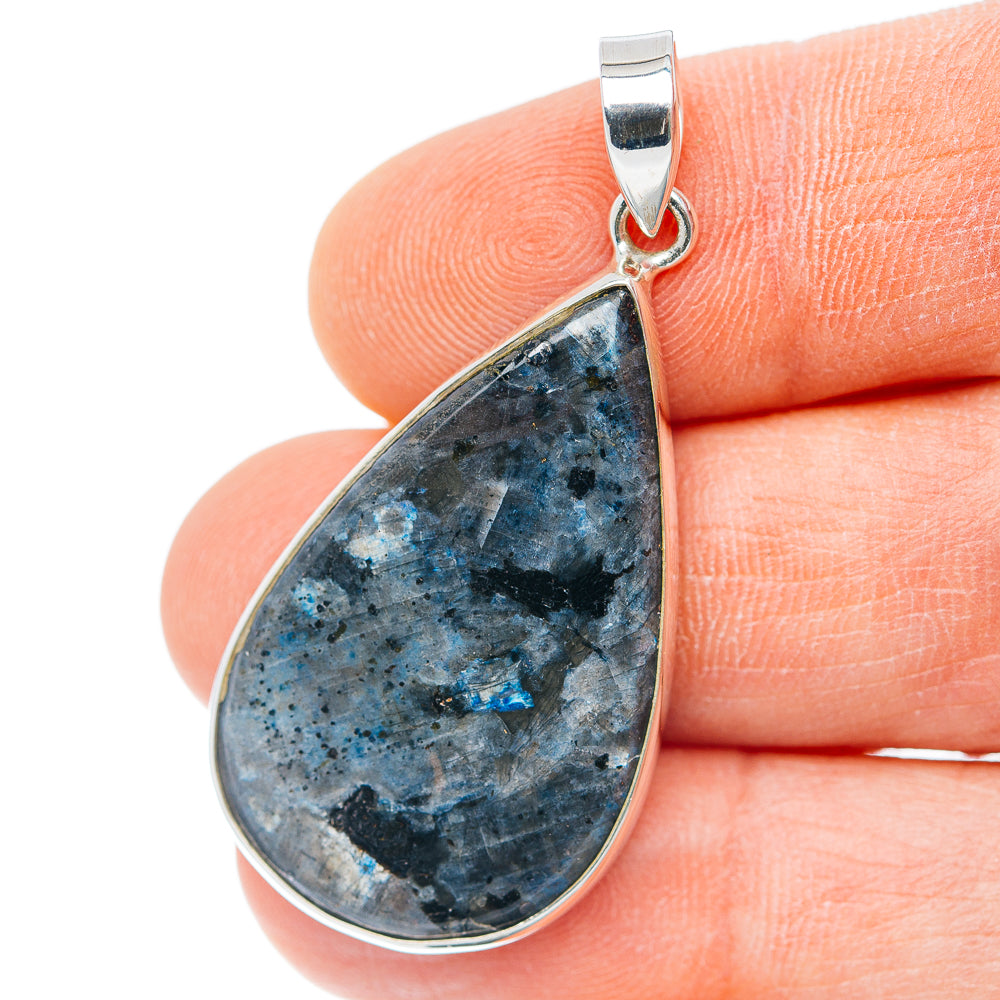 Premium Larvikite Pendant 1 3/4" (.925 Sterling Silver) Carat