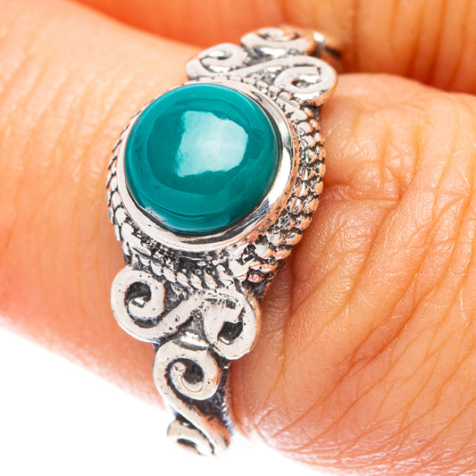 Tibetan Turquoise Dainty Ring Size 6.5 (925 Sterling Silver) R5874