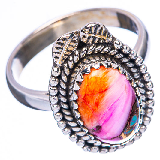 Kingman Pink Dahlia Turquoise 925 Sterling Silver Ring Size 7 (925 Sterling Silver) R3867