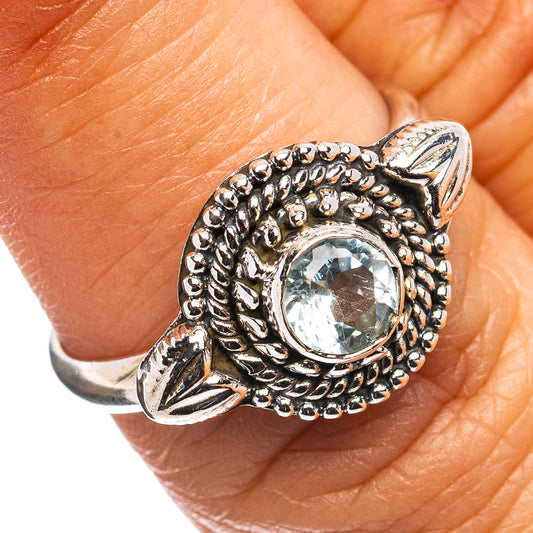 Blue Topaz Ring Size 6.75 (.925 Sterling Silver)