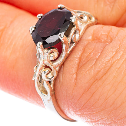 Garnet Dainty Ring Size 6.75 (925 Sterling Silver) R146760