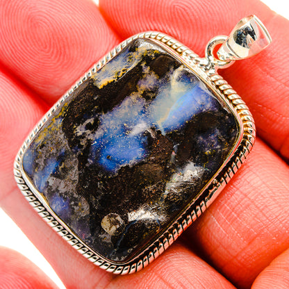 Australian Boulder Opal Pendant 1 3/4" (925 Sterling Silver) PD38106