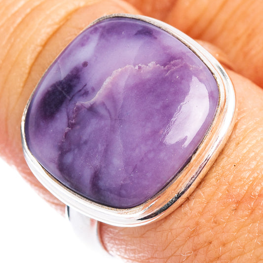 Tiffany stone ring with oval purple gemstone in .925 sterling silver setting