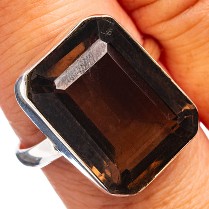 Premium Smoky Quartz Ring Size 8.25 (.925 Sterling Silver)