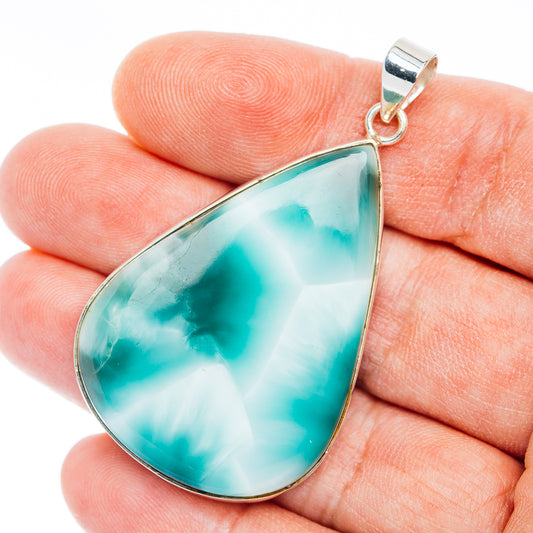 Premium Hemimorphite Pendant 2 1/8" (.925 Sterling Silver)